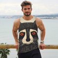 thumbnail image 6 of Fotbe Retro Raccoon Graphic Print Pattern Men's Quick Dry Workout Tank Top Gym Muscle Tee Fitness Bodybuilding Sleeveless T Shirt Breathable Workout Shirt-4X-Large, 6 of 9