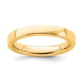 thumbnail image 1 of Sterling Silver Stackable Expressions Gold Plated 3.25mm Flat Ring Size 8, 1 of 5