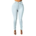 thumbnail image 2 of Womens Skinny Jean High Waist Elastic Comfort Casual Splicing High Waist Slim Pants Blue XL, 2 of 3