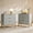 Grey, variant on Finmind Modern Nightstand with 3 Drawer, 25.8" Small Bedside Table with Storage Drawers and Gold Legs for Bedroom, Grey