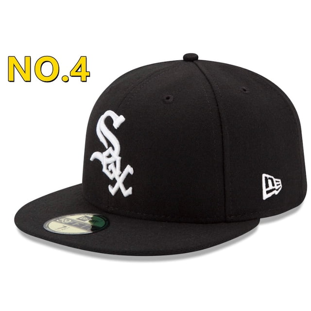 Black MLB Chicago Blanco Sox Flat Cap New York Yankees Full Enclosure Unisex Hip Hop Snapback Cap Men's Oversized Flat Brim Cappangjing