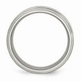 thumbnail image 2 of Stainless Steel Ridged Edge 8mm Brushed and Polished Band Size: 11; for Adults and Teens; for Women and Men, 2 of 6