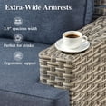 thumbnail image 6 of Ovios 6-Piece Outdoor Patio Furniture Set with Solar-Powered Lighted Coffee Table, All-Weather Wicker L-Shaped Sectional Sofa, Denim Blue, 6 of 12