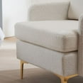 thumbnail image 6 of Modern Teddy Accent Chair, Living Room Chair, Club Chair Upholstered Tufted Decorative Reading Chair, Corner Side Chair, Vanity Chair for Bedroom, Living Room (Off-White), 6 of 7