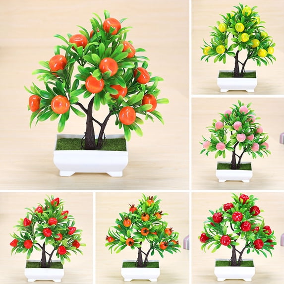 Artificial Plant Potted with Foam Fruit, Simulated Fruit Tree Pot Tabletop Decoration