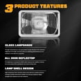 thumbnail image 6 of Quayub 4pc 4x6" Hi/Lo Beam Headlights H4656/4651 For Kenworth Peterbilt 357 379 378, 6 of 17