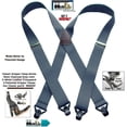 thumbnail image 2 of Holdup Brand Charcoal Grey X-back Classic Series Suspenders With Black Gripper Clasps, 2 of 4