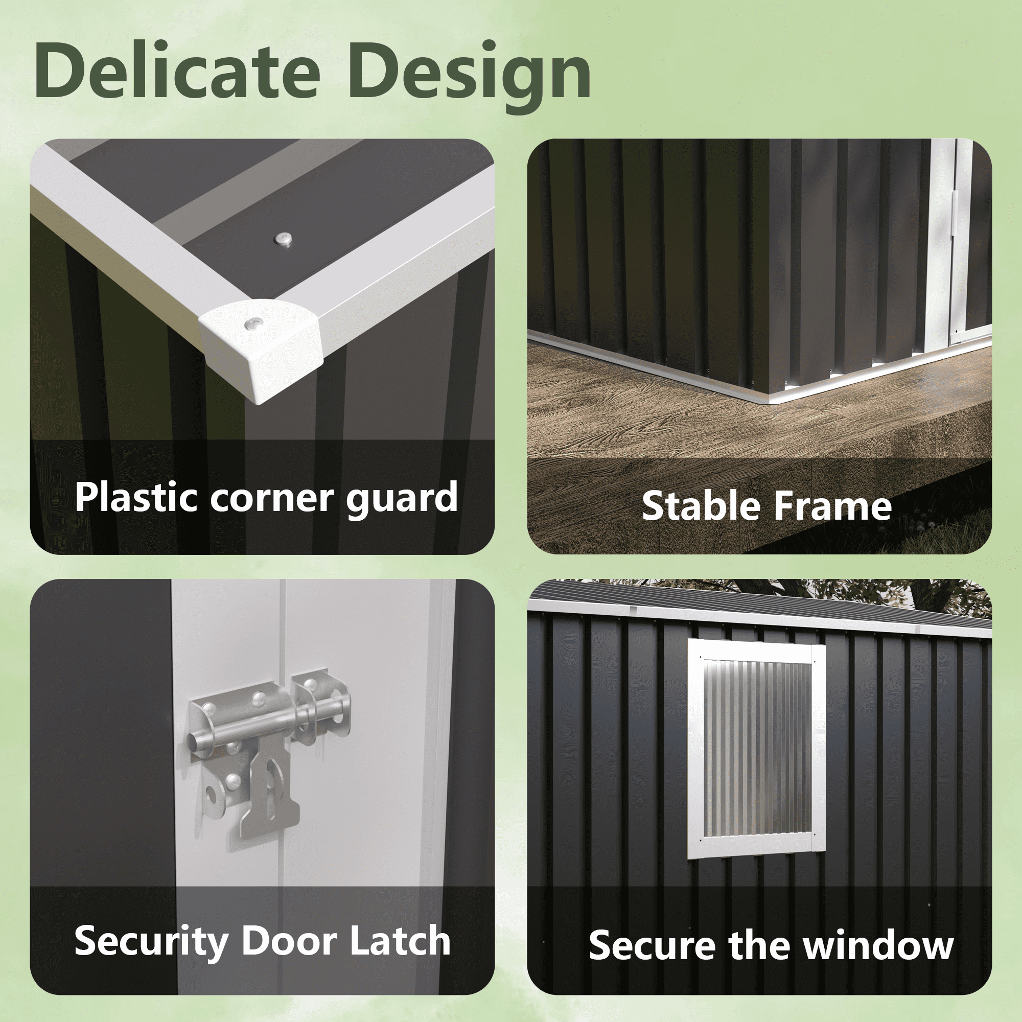Leumius 4x9 FT Metal Garden Shed with 1 Window Hinge Door Outdoor Storage for Backyard, Patio, Lawn