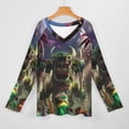 thumbnail image 3 of Ninjago Womens T Shirts V Neck Long Sleeve Tops Causal Loose Summer T-Shirts M, 3 of 7