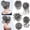 Gray and White Tips, variant on Women 5Pcs Messy Updo Hairpiece Set Tousled Bun Ponytail Scrunchies with Elastic Band Long Hair Extensions 6A