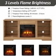 thumbnail image 6 of SESSLIFE Fireplace TV Stand, 58" LED Light Entertainment Center with Adjustable Flame Fireplace, Power Outlets & Shelves, Remote & App Control, TV Stand with Fireplace for Living Room, Oak, 6 of 8