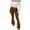 *Coffee, variant on Women's Boho Floral Flare Pants,Ladies Tummy Control Sweatpants,Breathable Stretchy Trousers For Women,Dark Blue,Size L