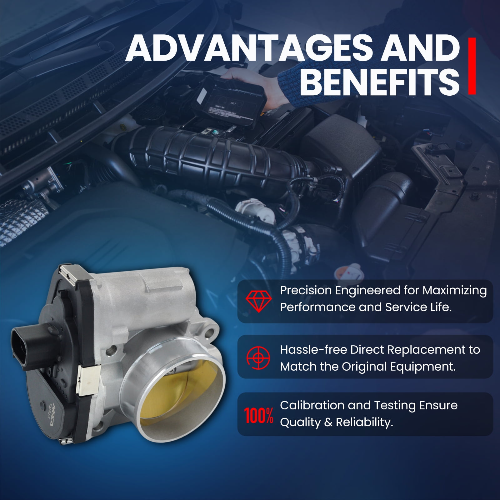 MOCA AUTOPARTS Electronic Throttle Body Fit for 2008-2011 Chevrolet Captiva Sport L4 2.4L & 2008-2012 Chevrolet Malibu L4 2.4L