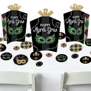 Big Dot of Happiness Mardi Gras - Masquerade Party Decor and Confetti - Terrific Table Centerpiece Kit - Set of 30