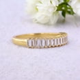 thumbnail image 2 of Baguette Cut Moissanite Band Half Eternity Wedding Band Yellow Gold Plated Jewelry Birthday Promise Ring Gift for Her, 2 of 5