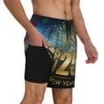 thumbnail image 2 of Balery 2025 New Year 5 Bañador para hombre, shorts de playa de secado rápido con entrepierna y forro de compresión-Large, 2 of 6