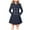 Navy, variant on Women's Double Breasted Trench Coats Mid-Length Overcoat Long Dress Jacket Lapel Business Coat (Beige)