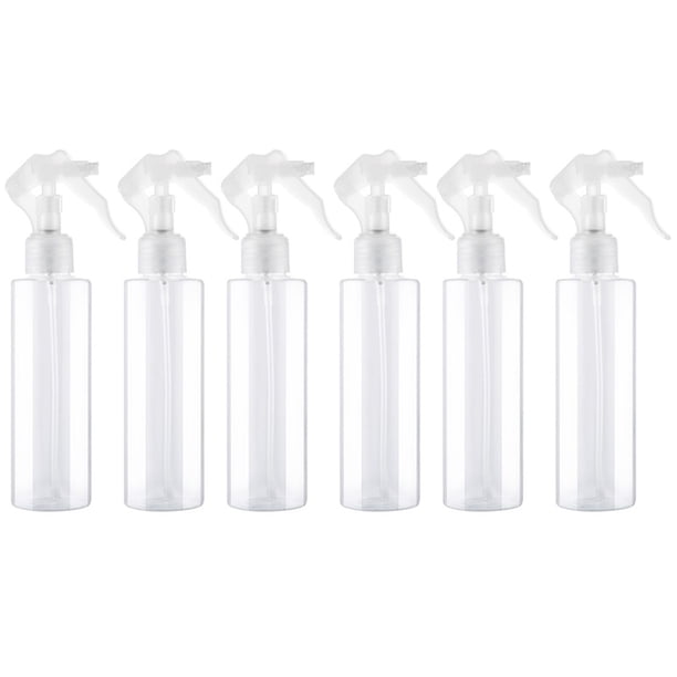 6 botellas pulverizadoras portátiles de plástico de 150 ml, multifunción, dispensadoras transparentes para viajes en casa (transparentes).