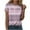 Pink, variant on Womens Tops Casual Print Short Sleeve Round Neck T-Shirt Stylish Summer Top Blue S