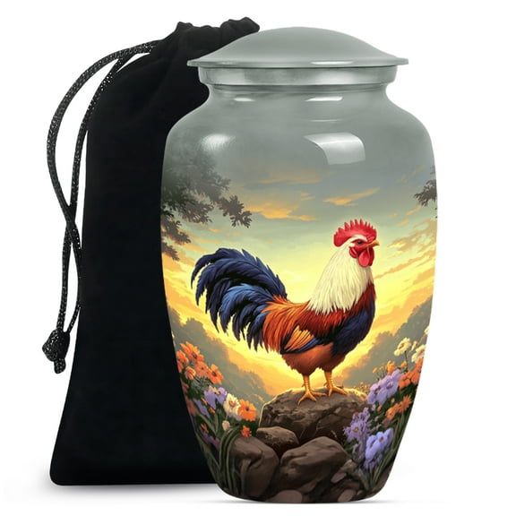 Rooster Large Urn for Ashes Adult Male, Large Urns for Human Ashes Female, Urns for Human Ashes Adult Man, Urn for Women Ashes(Size - 10inch)