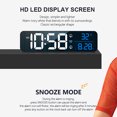 thumbnail image 4 of Inteprter Despertador LED Pantalla digital Termómetro recargable Reloj de temperatura de repetición ajustable con modo de repetición Electrodomésticos Englisch schwarz Inteprter HA007072-01B, 4 of 6