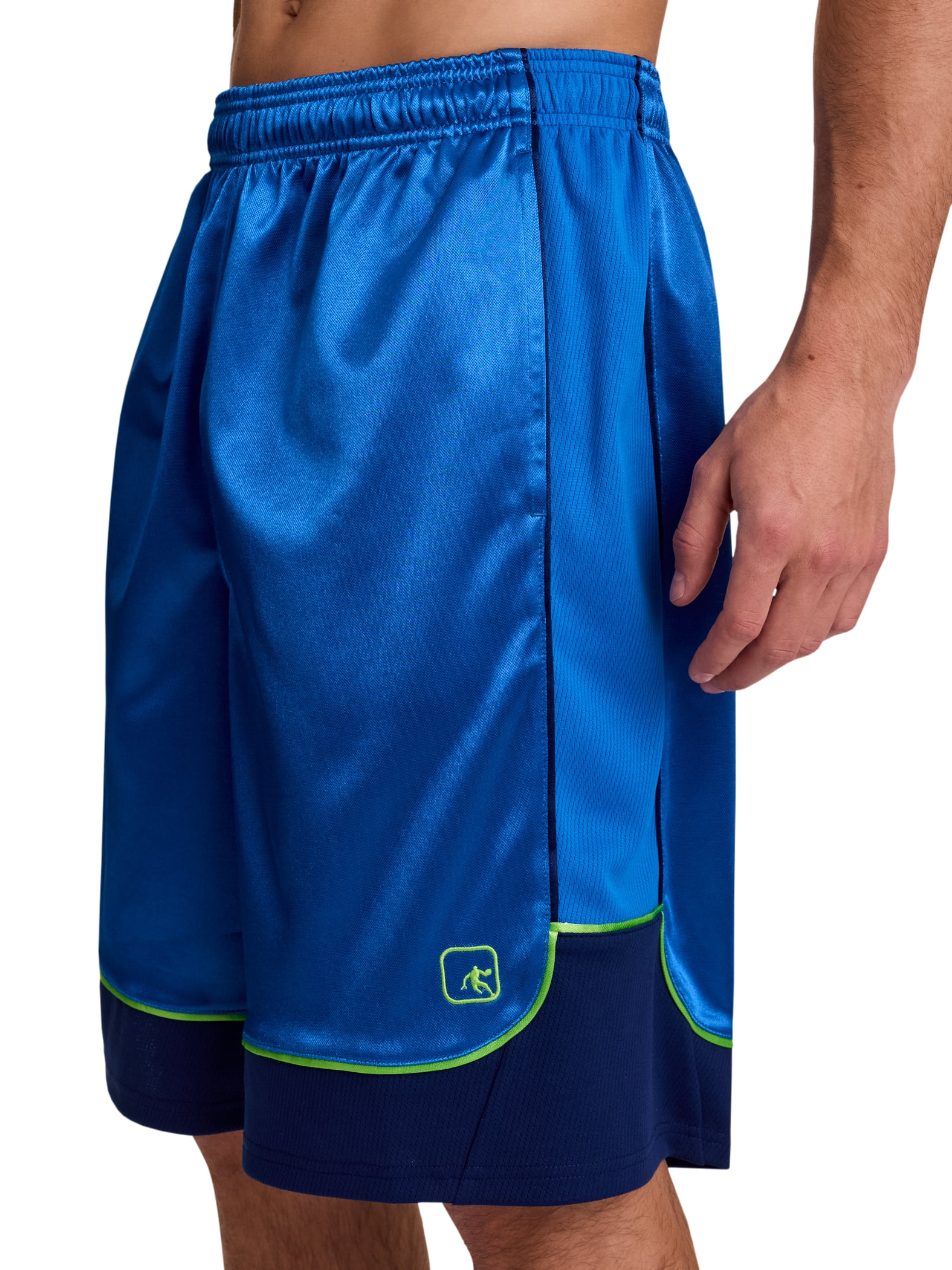 AND1 Men's and Big Men's All Court Colorblock Short, 11" inseam, up to Size 5XL