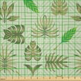 thumbnail image 2 of Ambesonne Exotic Fabric by the Yard Microfiber, Asymmetric Tropical Leave, 3 Yards, Khaki Green, 2 of 2