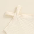 thumbnail image 5 of Toddler Baby Girl Summer Outfits Ribbed Sleeveless Cross Halter Tank Tops + Shorts Set Infant Cute Clothes, 5 of 7