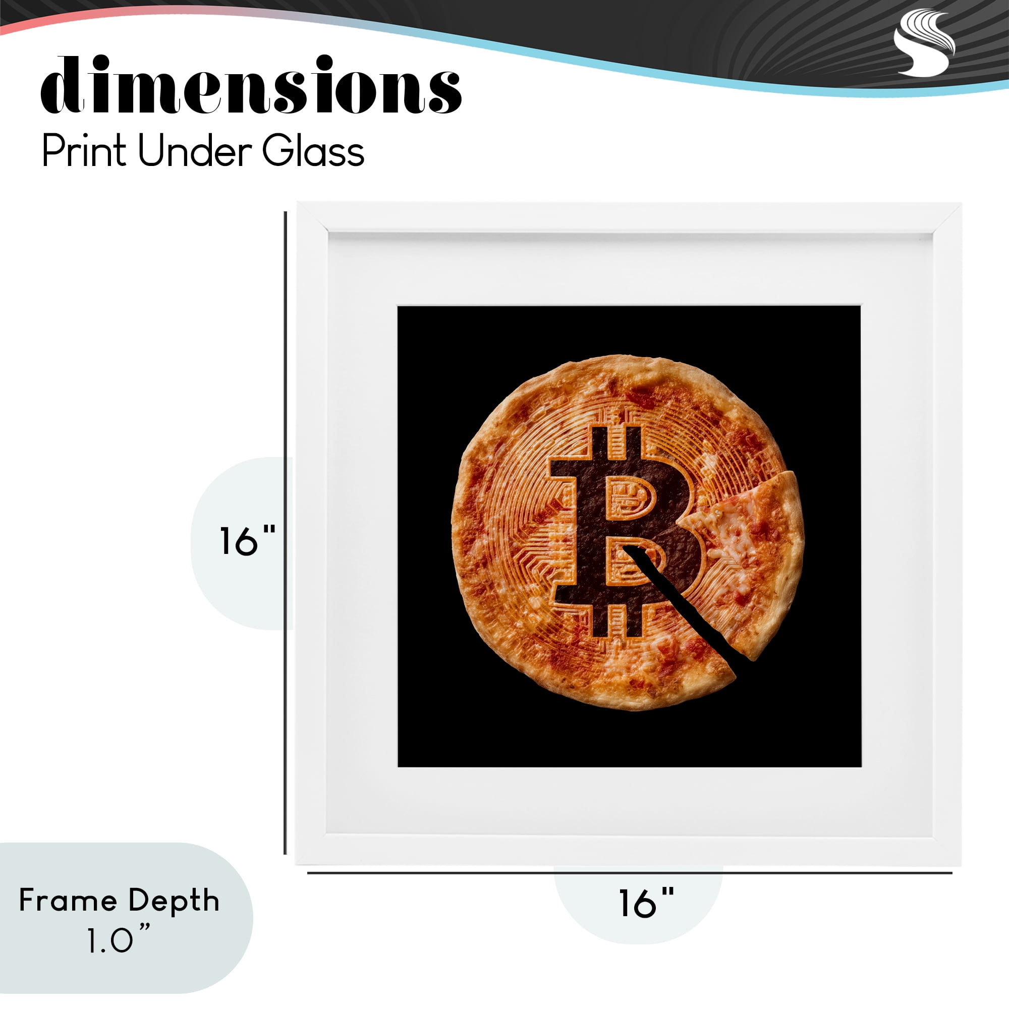 Stupell Industries Crypto Pizza Slice White Framed Print Under Glass, design by Svetlana Aleynikova