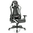 thumbnail image 1 of Gymax Gaming Chair Adjustable Swivel Racing Style Computer Office Chair White, 1 of 10