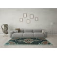 thumbnail image 3 of Ahgly Company Indoor Rectangle Persian Light Blue Traditional Area Rugs, 8' x 10', 3 of 4