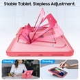 thumbnail image 4 of Fintie Shockproof Case for iPad (A16) 11th Generation 11 Inch (2025), iPad 10th Gen 10.9 Inch (2022) - [Built-in Pencil Holder] Slim Frosted Protective Cover with Multi-Angle Kickstand (Pink), 4 of 10