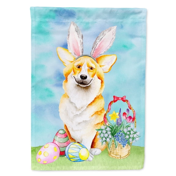 Carolines Treasures CK1373GF Corgi Easter Bunny Flag Garden Size  Small multicolor