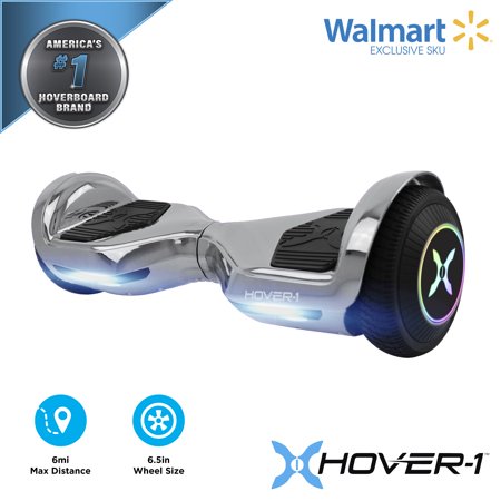 Hover-1 Allstar Silver UL Certified Electric Hoverboard w/ 6.5in LED Wheels, LED Sensor Lights; Lithium-ion 14 Cell Battery; Ideal for Boys and Girls 8+ and Less Than 220 (Best Hoverboard Under 200)