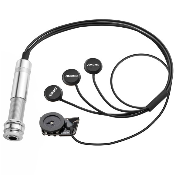 AMUMU BOUNTIFUL Acoustic Guitar Pickup Contact Microphone Piezo Transducer with Volume Control