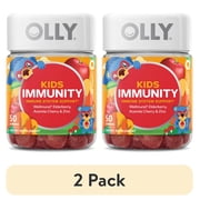(2 pack) OLLY Kids Immunity Gummy Supplement with Wellmune and Elderberry, Cherry Berry Flavored, 50 Count