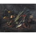thumbnail image 2 of Angelo Maria Rossi 24x20 Black Ornate Framed Double Matted Museum Art Print Titled: Still Life with Fish and Mushrooms, 2 of 5
