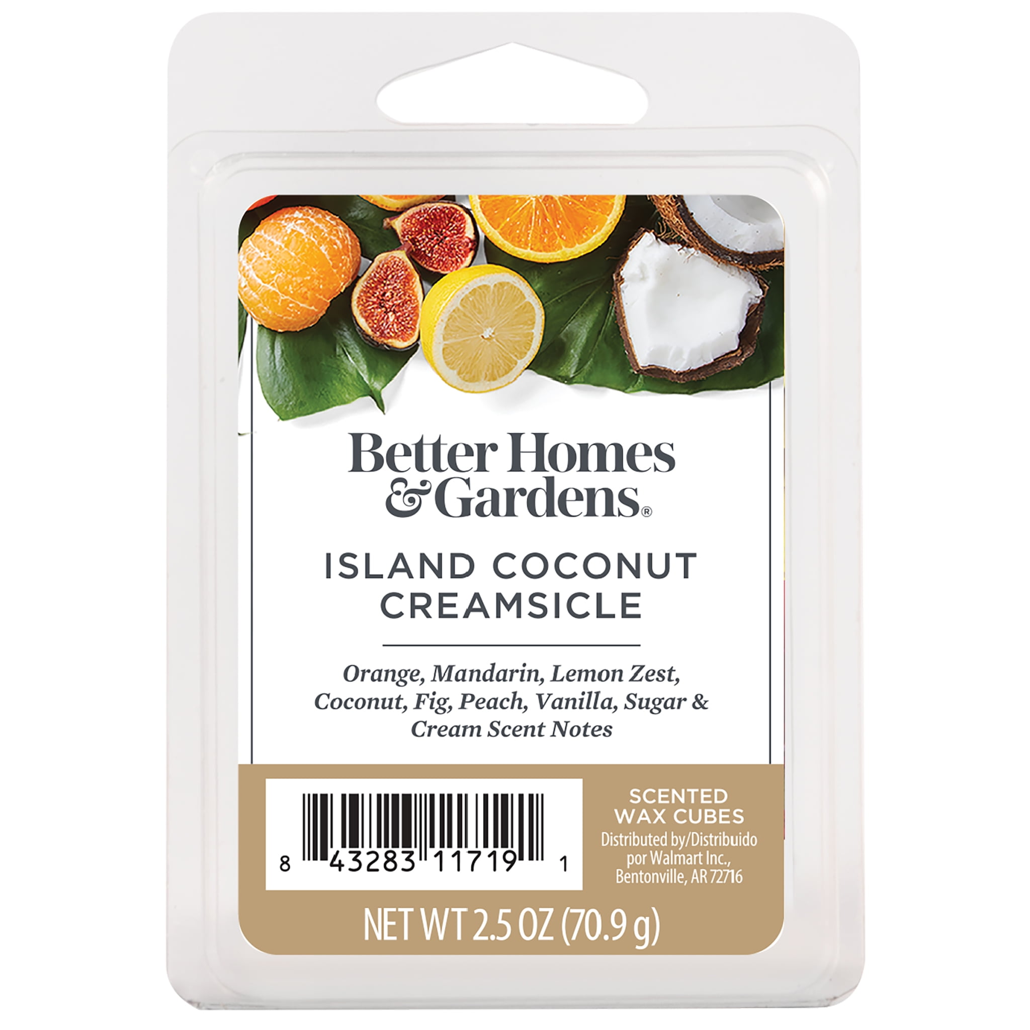 Island Coconut Creamsicle Scented Wax Melts, Better Homes & Gardens, 2.5 oz (1-Pack)
