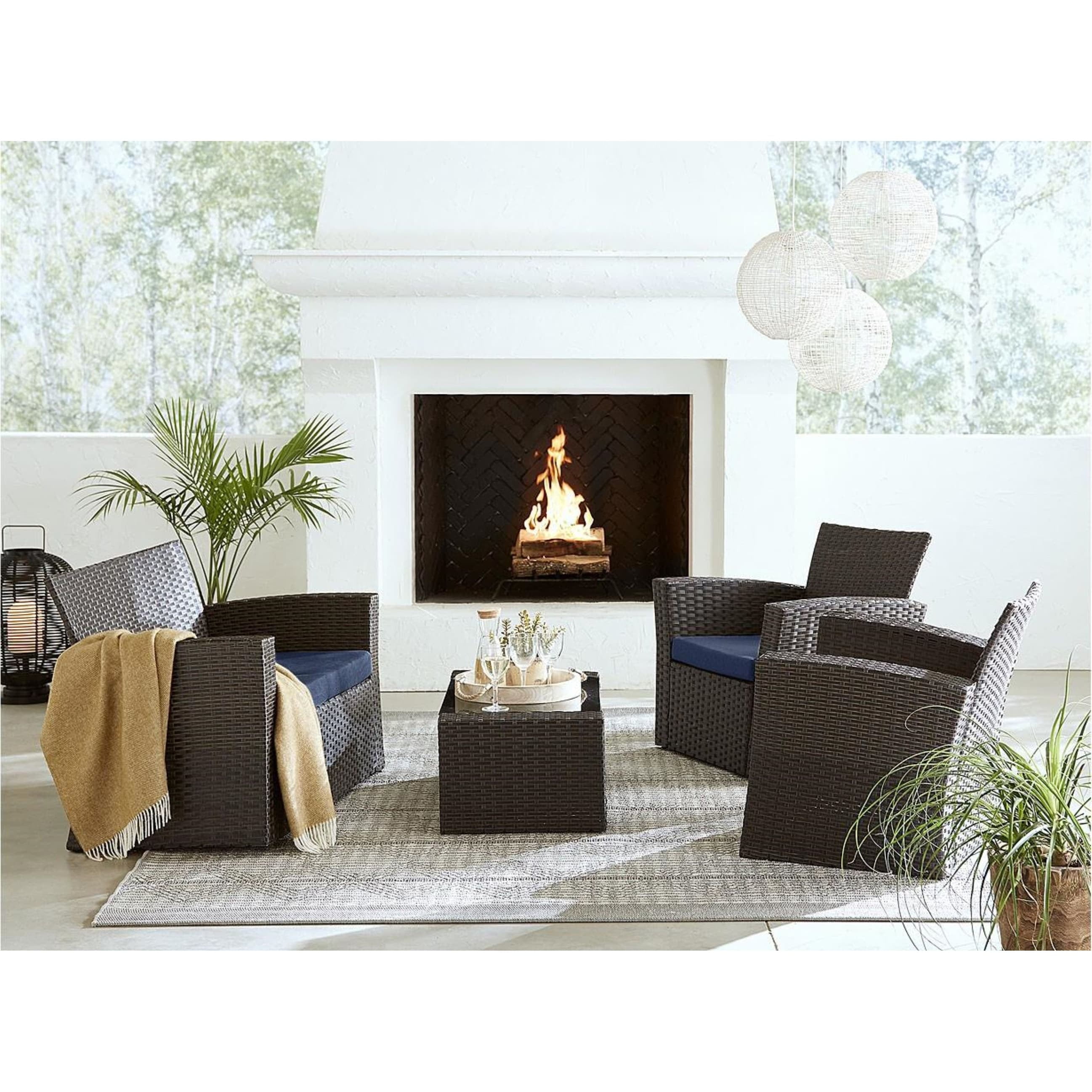 Grandview Outdoor Chocolate 4-piece Patio Conversation Set Grey