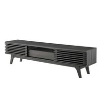 Media TV Stand Console Table, Wood, Dark Grey Gray, Modern Contemporary Urban Design, Living Lounge Room Hotel Lobby Hospitality