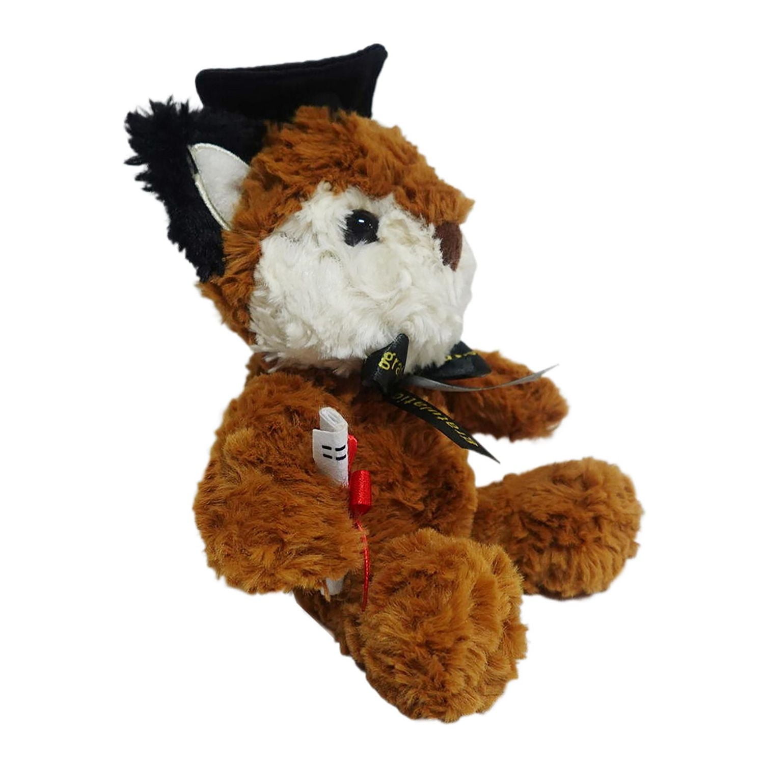 Way to Celebrate Small Curly Plush Fox Brown, 9inch