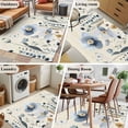 thumbnail image 5 of 3'x5' Rug for Living Room Bedroom, Spring Blue Floral Washable Area Rugs Non-Slip Carpet Mats, Vintage Garden Wildflowers Botanical Indoor Low Pile Area Rug Runner for Kitchen, Mudroom, 5 of 8