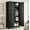 Black, variant on SOLAURA 71" Tall Metal Armoire Wardrobe Cabinet with 2 Doors, Wardrobe Closet with Hanging Rod and Adjustable Shelves, Freestanding Closet for Home Living/Laundry Room/Department (Black)