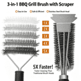 thumbnail image 5 of Axidou Grill Brush and Scraper, Safe Wire BBQ Grill Brush with 18" Adjustable Handle, Extra Strong Grill Cleaner Accessories for Gas, Charcoal, Porcelain and Smoker Grill Grates, 5 of 8