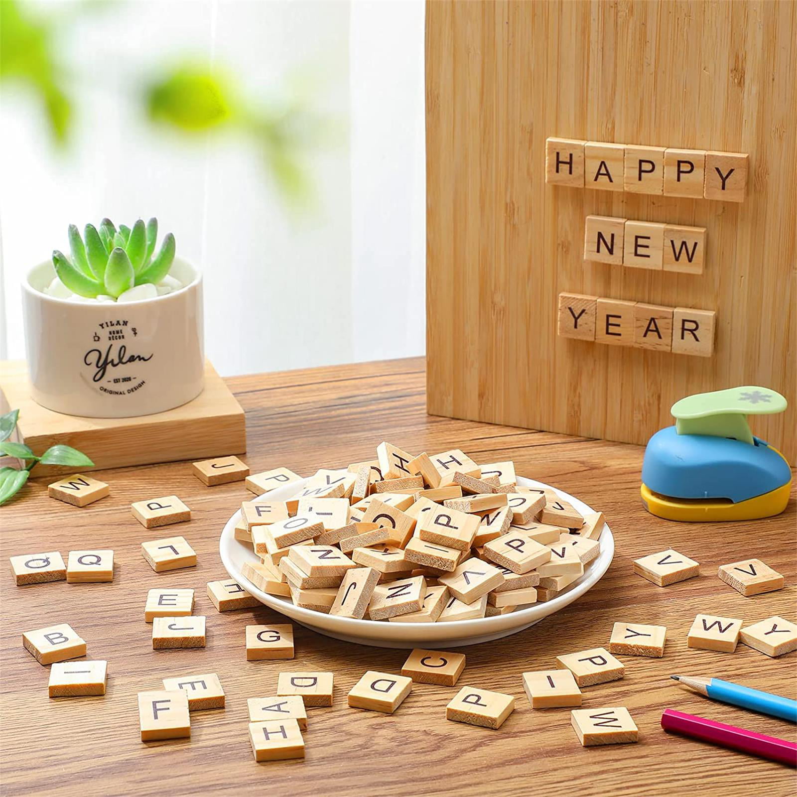 100pcs Wooden Scrabble Tiles Scrabble Letters for Crafts - Making Alphabet  Coasters and Crossword Game - AliExpress