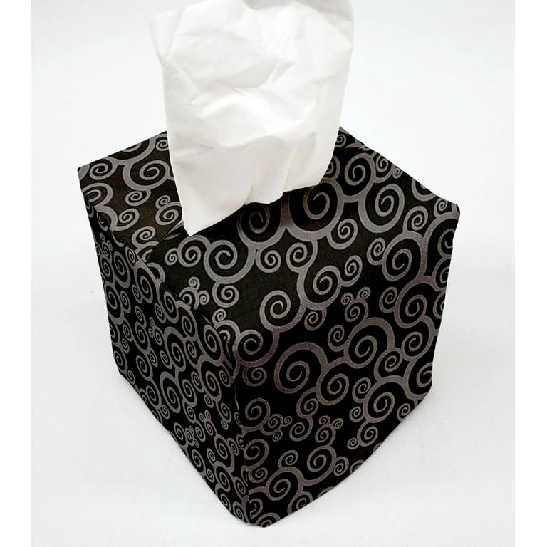 Damask Black Tissue Box Cover