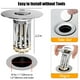 thumbnail image 4 of Colador de desagüe para lavabo de baño Anlige, 3 en 1, desplegable, cromado, 4 of 6