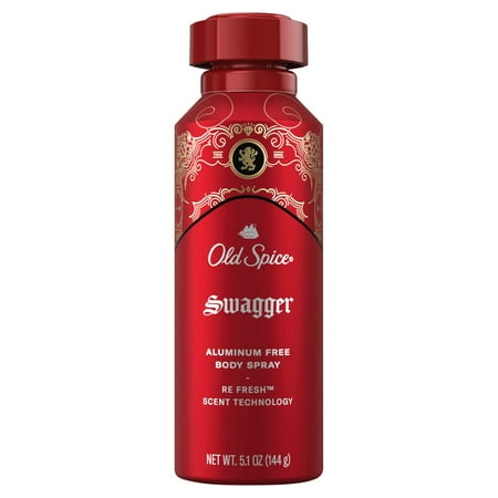 2 Pack - Old Spice Aluminum Free Body Spray For Men, Swagger 5.1 oz Package May Vary