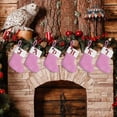 thumbnail image 5 of Fwttom Knit Christmas Stockings, Pink Wool Stockings Christmas Theme, Holiday Embroidered Letter Personalized Christmas Stockings for Xmas Tree Pendants, Home Mantel & Party Decor, 5 of 6