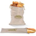 thumbnail image 1 of Bolsa de pan con cordón, bolsa de algodón reutilizable de 2 piezas, para almacenamiento de alimentos, 1 of 4
